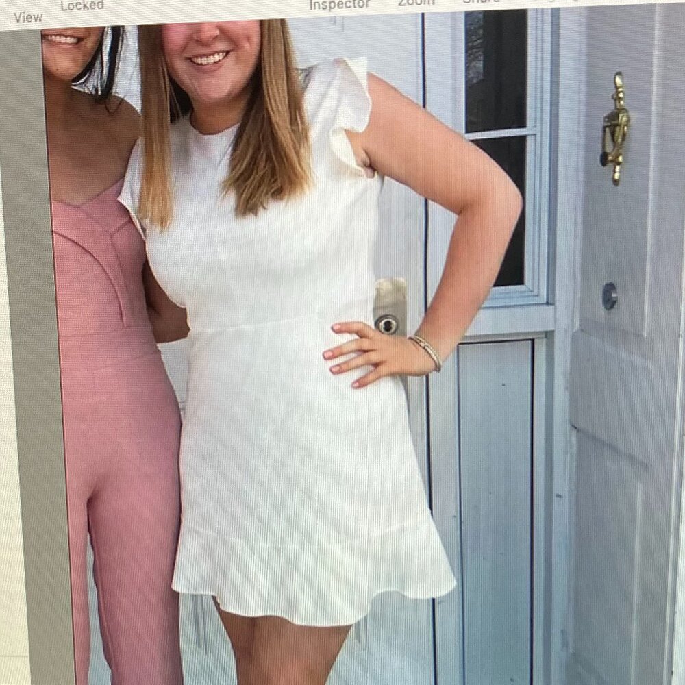 Express NWT Cream Flutter Sleeve Mini Dress Women Size M